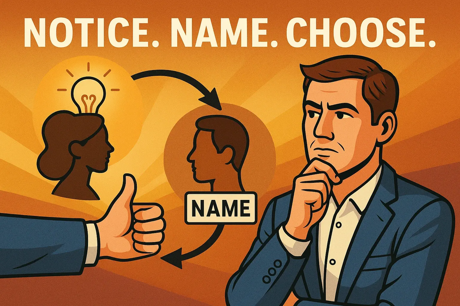 Notice. Name. Choose.